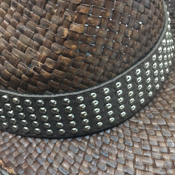 Peter Grimm Brown Straw Studded Cowboy Hat Festival Western Country Concert - Picture 15 of 16